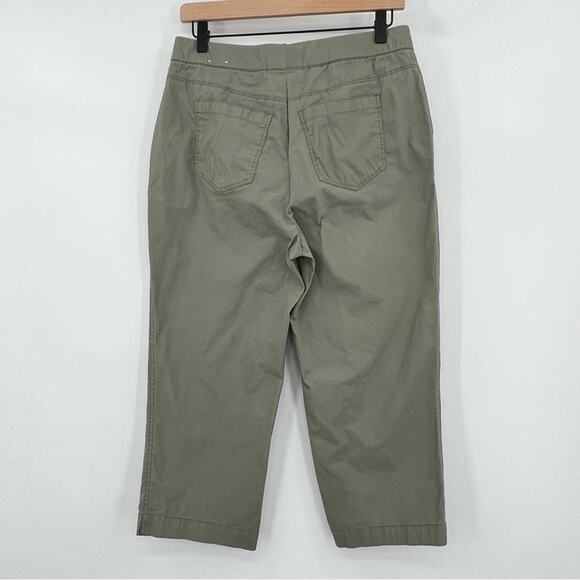 Chico’s pants women's 10 cropped elastic waist stretch tan - Picture 3 of 8